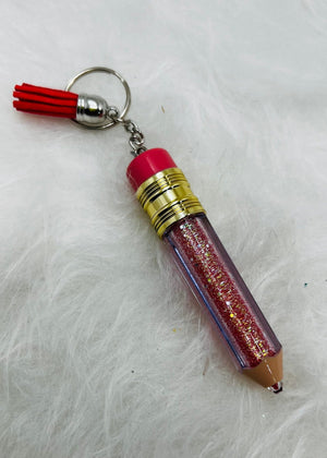 Glitter Pencil Keychain