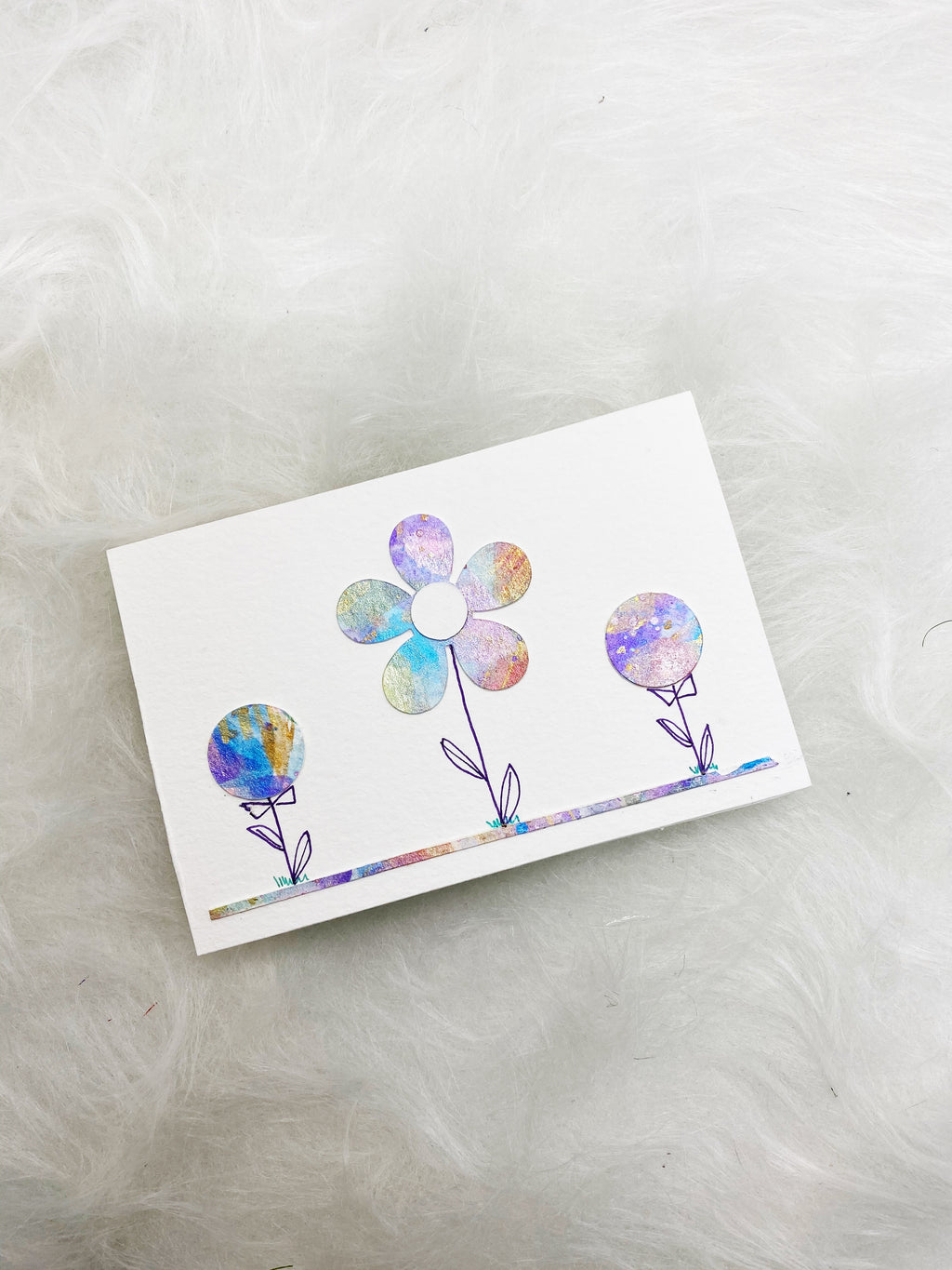 Three Little Flowers Mini Card